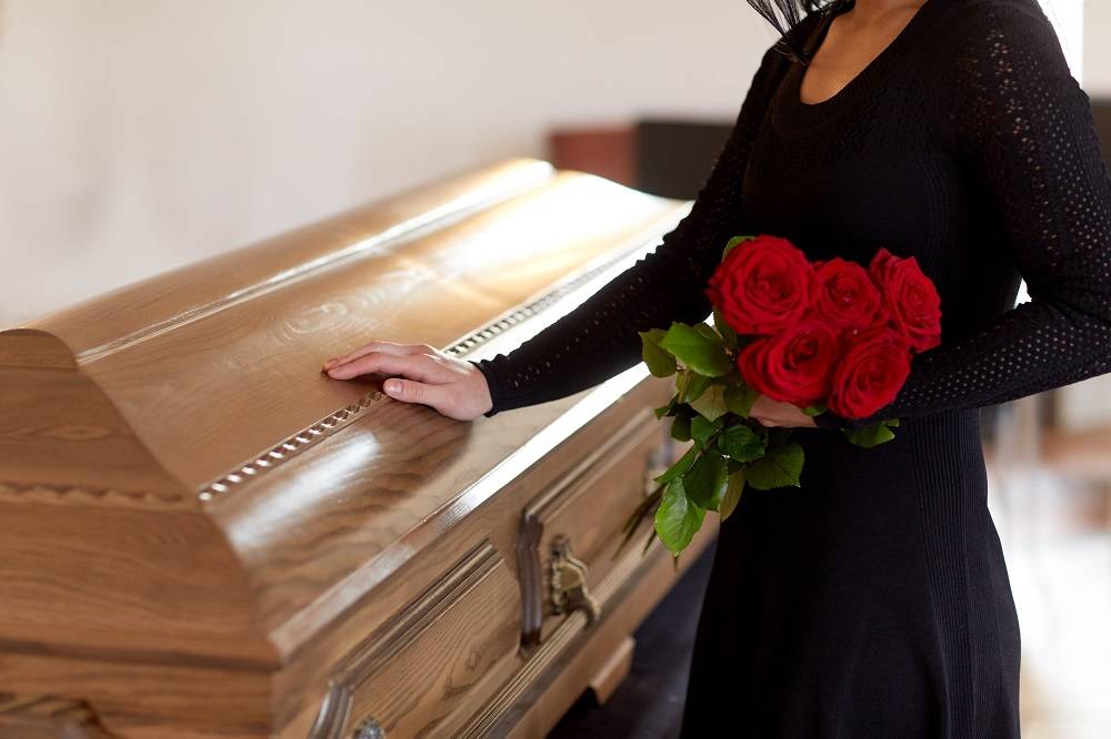 Woman at a funeral