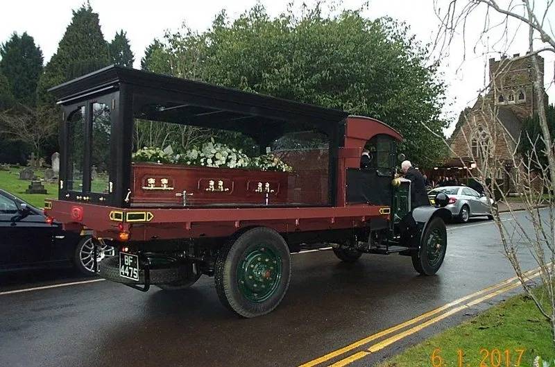 Vintage funeral hearse