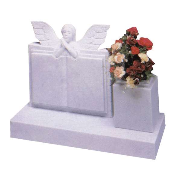 Children's Angel Over Book Headstone