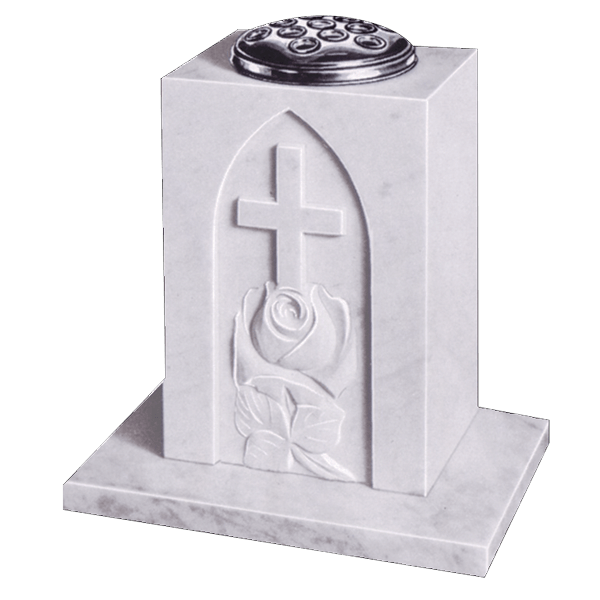 Vase With Rose & Cross