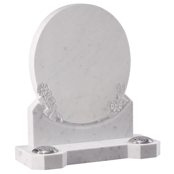 Oval Shaped Headstone With Roses