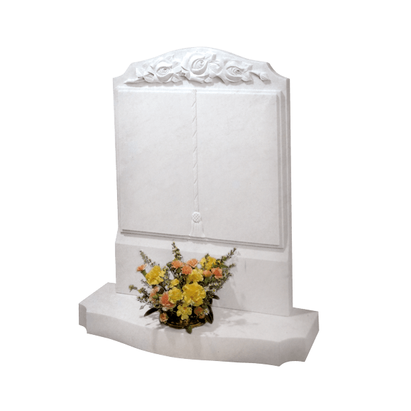 Upright Book Headstone Wirth Roses