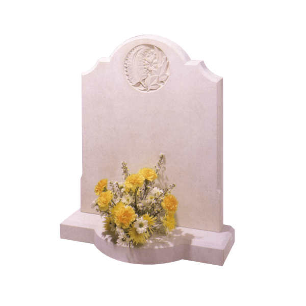 Headstone With Circle Of Flowers