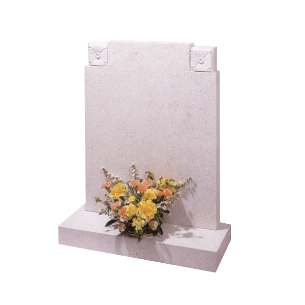 Square Top Headstone With Roses