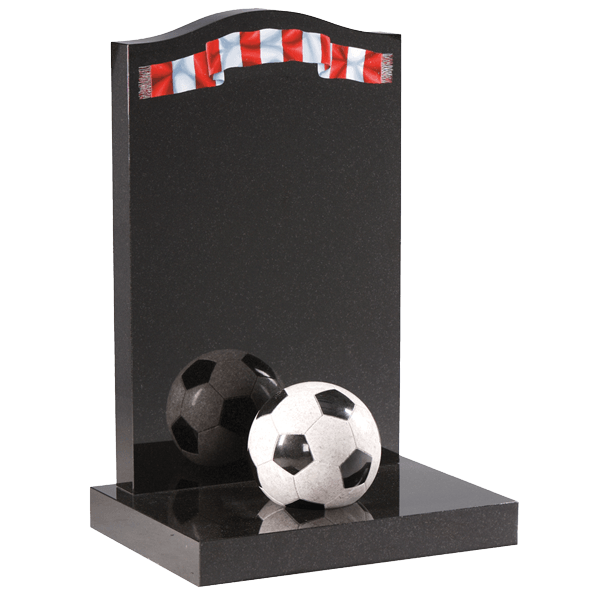 Headstone With Scarf And Football
