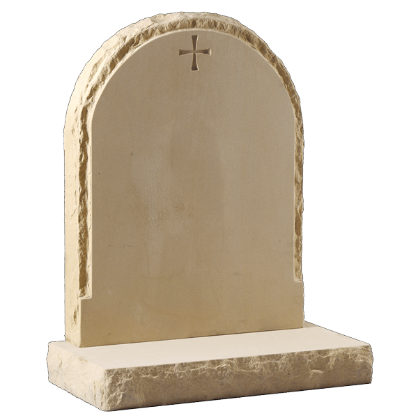 Rounded Headstone With Sandblast Cross