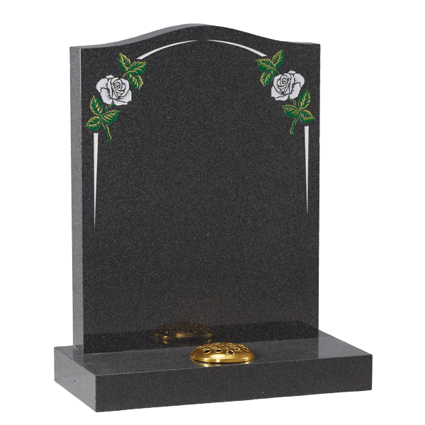 Headstone With White Roses