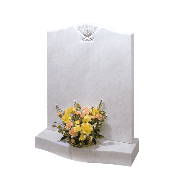 Ogee Shaped Headstone With Rose