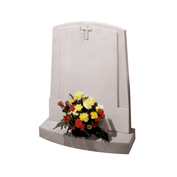 Arch Top Headstone With Cross