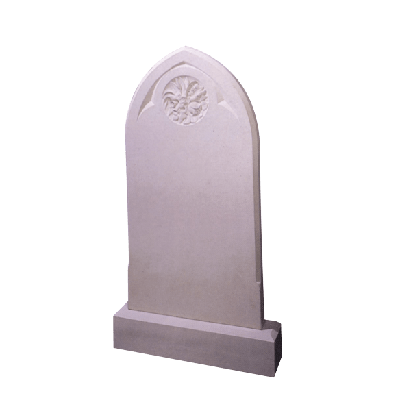 Gothic Top Headstone With Circle Of Roses