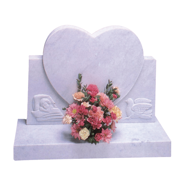 Heart Headstone With Carved Design