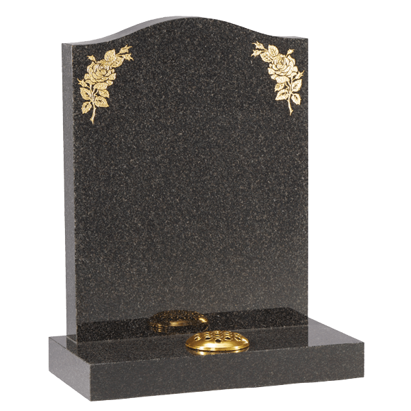 Headstone With Gold Roses
