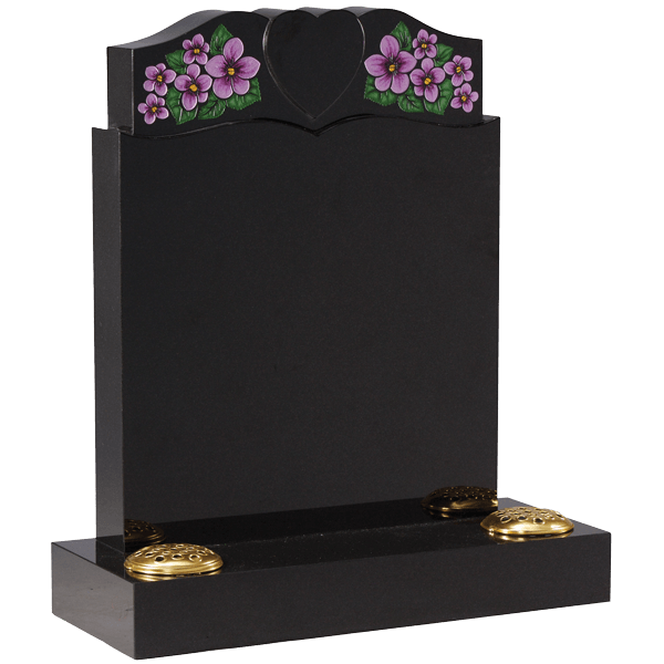 Headstone With Painted Violets
