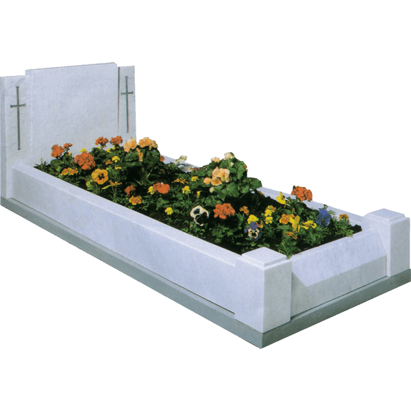 Checked Top Headstone With Kerbs
