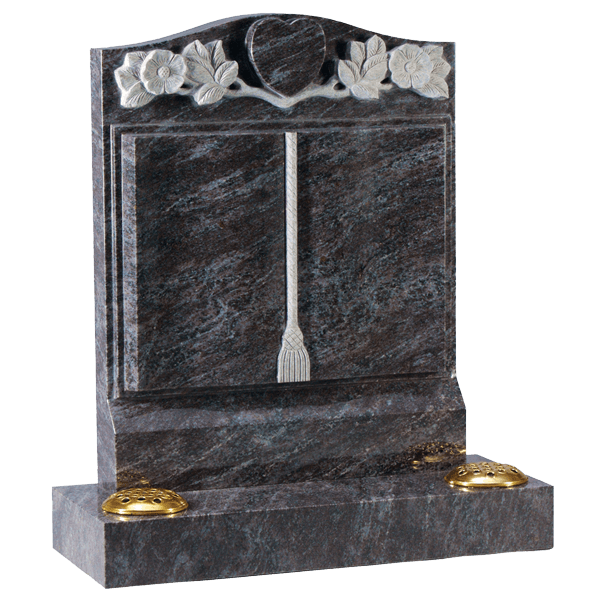 Headstone With Rose & Book Design