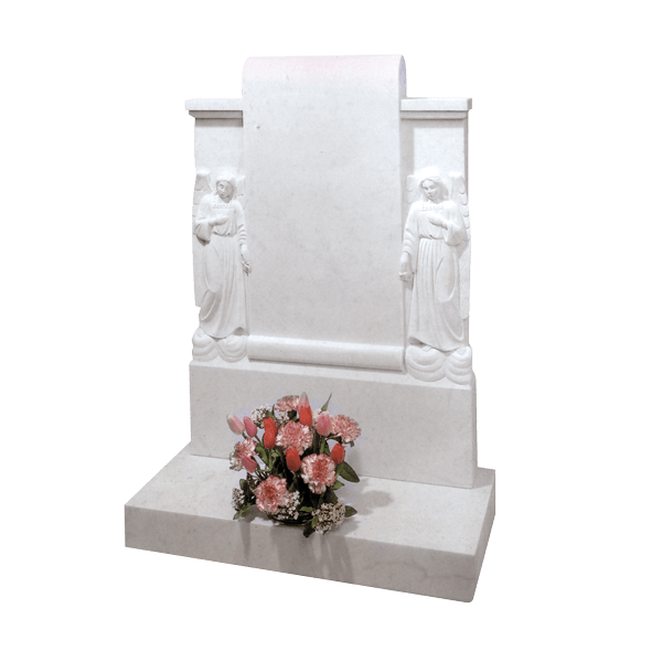 Double Scroll Headstone