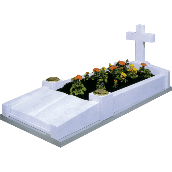 Cross Headstone & Book Kerb Surround
