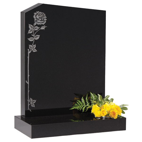 Headstone With Climbing Rose Design